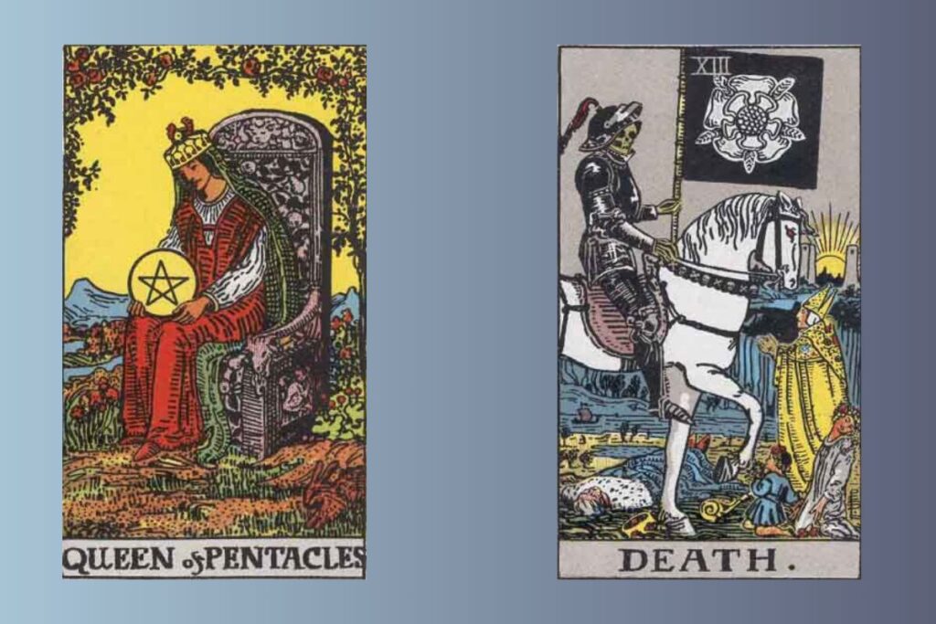 queen of pentacles and death tarot